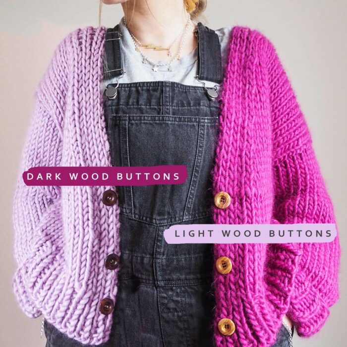 Knitting Kit Button Knit Up Cardigan Lauren Aston Designs 