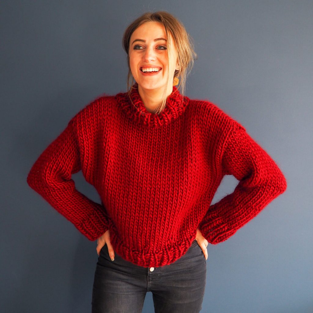 Cropped Cable Knit Jumper - Knitting Pattern - Lauren Aston Designs