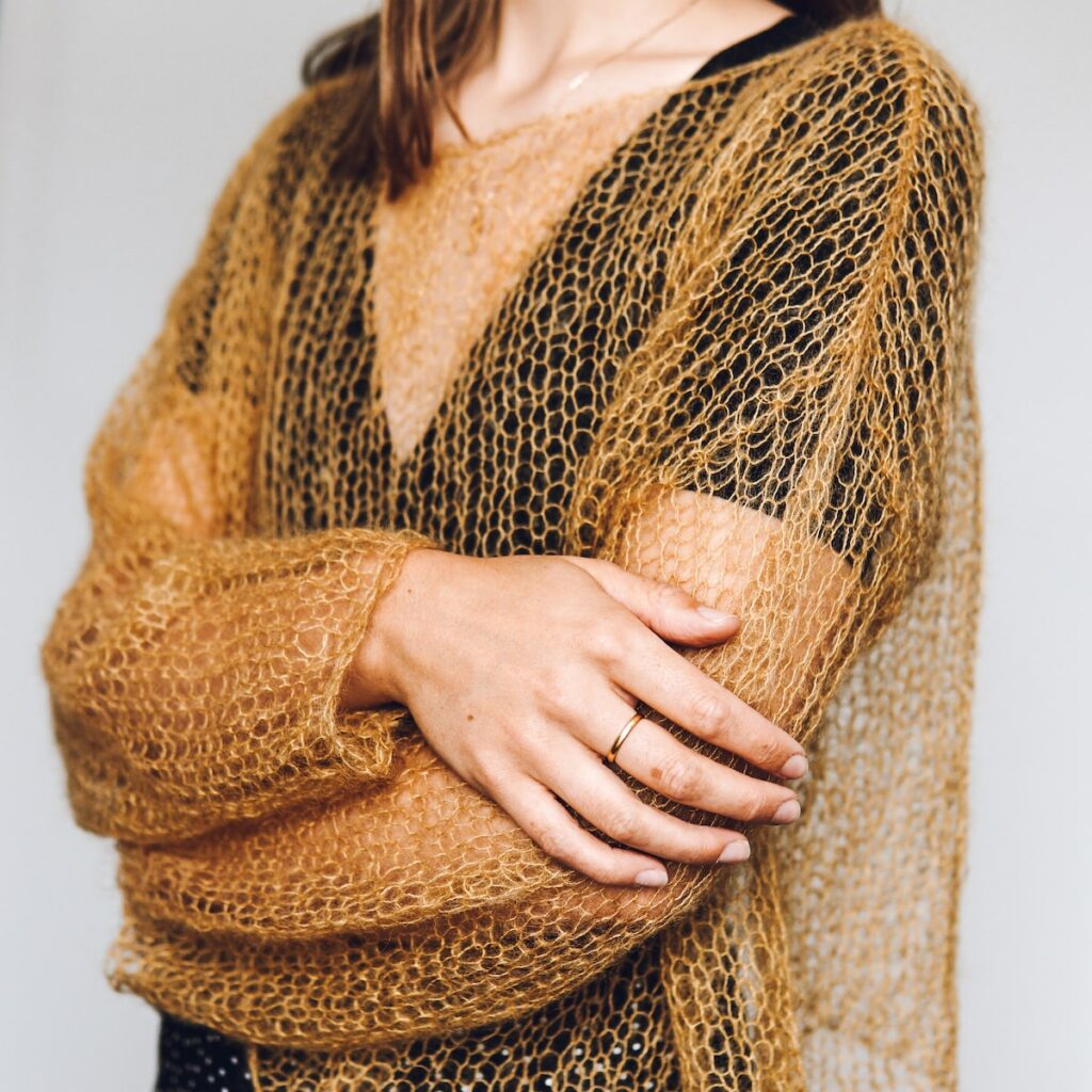 'Gossamer Thread' Mini Mohair Jumper Knitting Pattern Lauren Aston