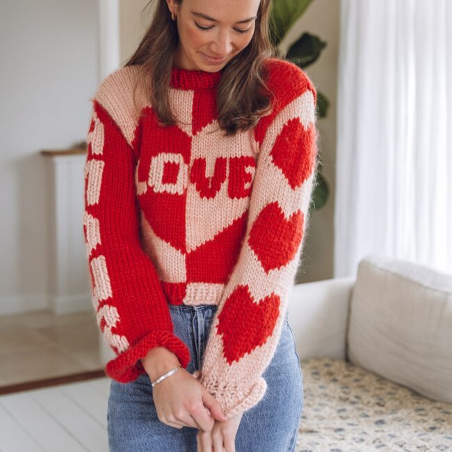 Je T'aime Jumper - Knitting Pattern - Lauren Aston Designs