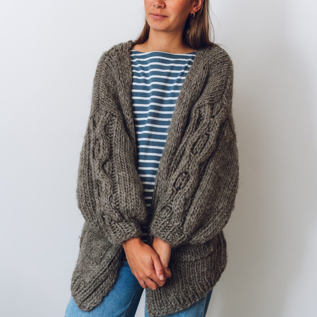 Cosy Cable Cardi - Knitting Pattern - Lauren Aston Designs