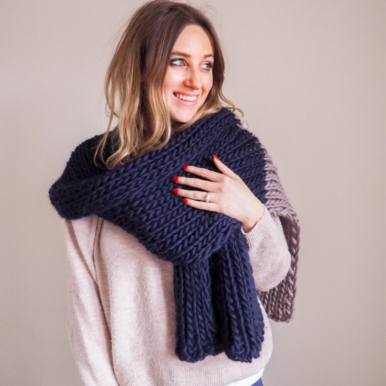 Colour Me Cosy Blanket Scarf - Knitting Pattern - Lauren Aston Designs