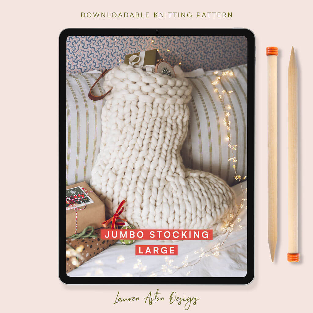 Jumbo Stocking (Large) - Knitting Pattern - Lauren Aston Designs
