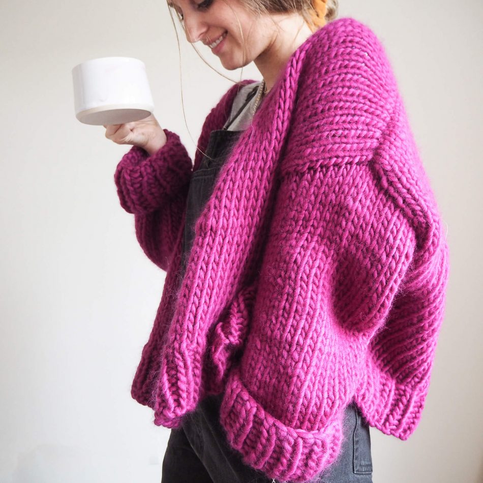 Button Knit Up Cardigan - Knitting Pattern - Lauren Aston Designs